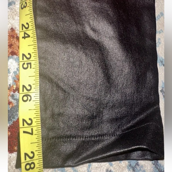 Akira Womens Black Moto Faux Leather Pants Hight Waist Sz Large Zip Front - Picture 11 of 11